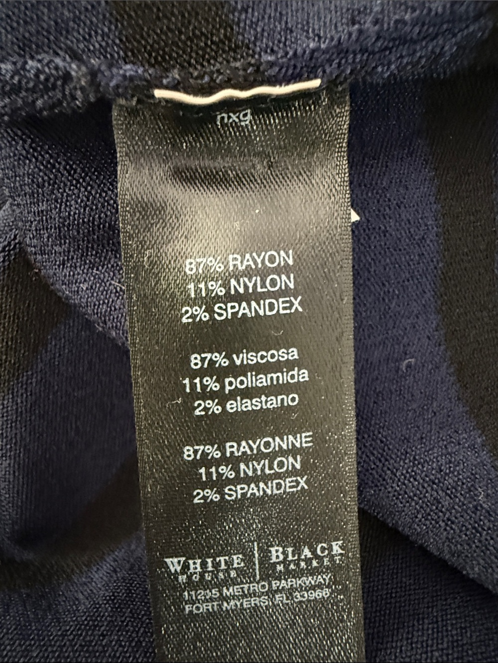 B44 White House Black Market Women’s Small Navy & Black Striped Wrap Tunic - Picture 6 of 8